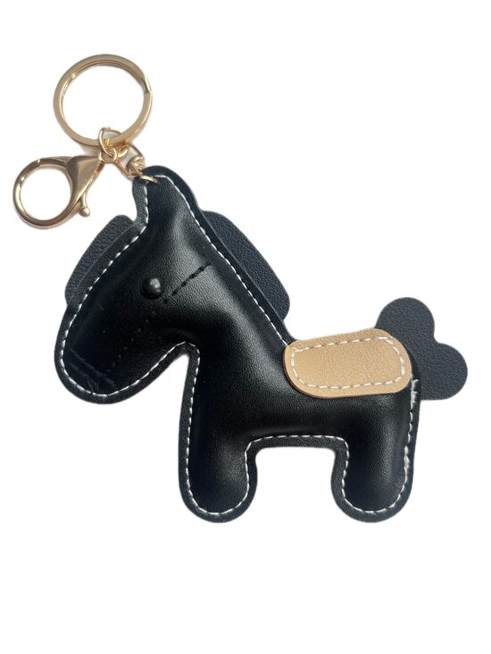 Ādas zirga piekariņš melns